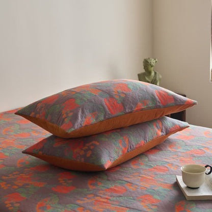 Lenzuolo con angoli in garza di cotone morbido vintage tinto in filo