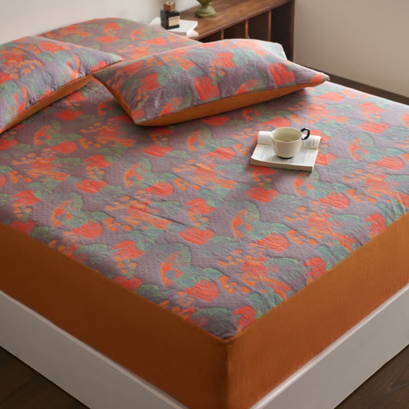 Lenzuolo con angoli in garza di cotone morbido vintage tinto in filo