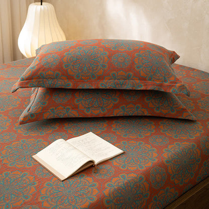 Lenzuolo con angoli morbido retrò in garza di cotone jacquard