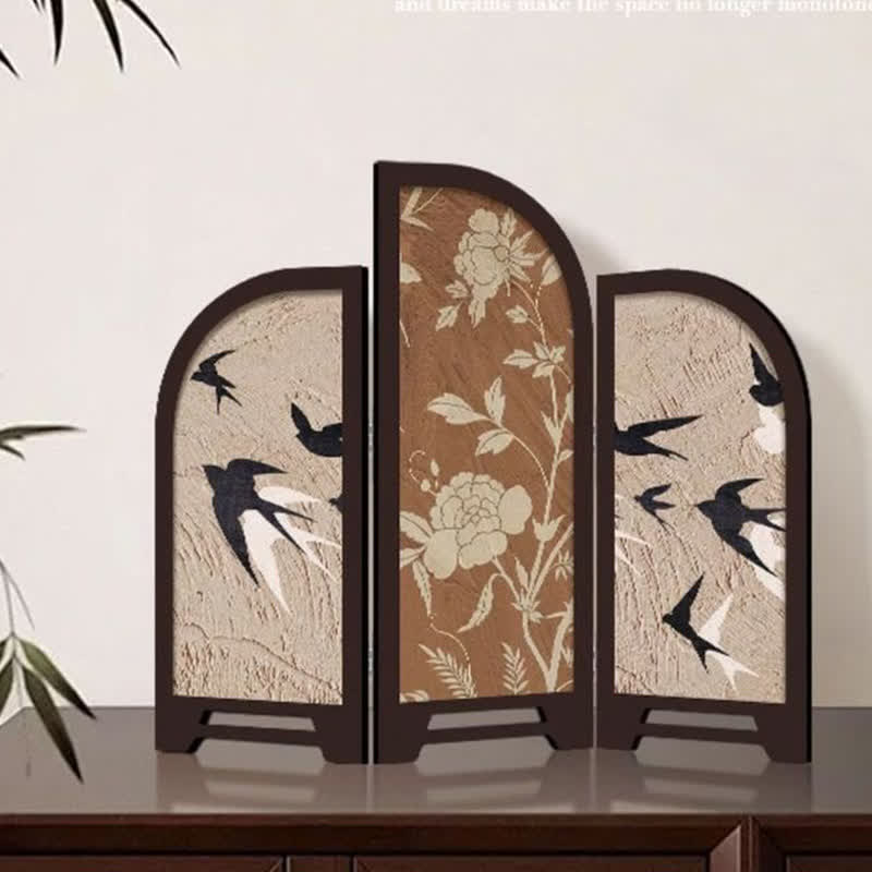 Schermo pieghevole da tavolo, ornamento vintage