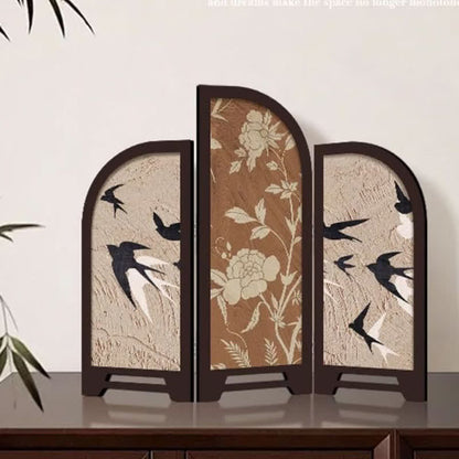 Schermo pieghevole da tavolo, ornamento vintage