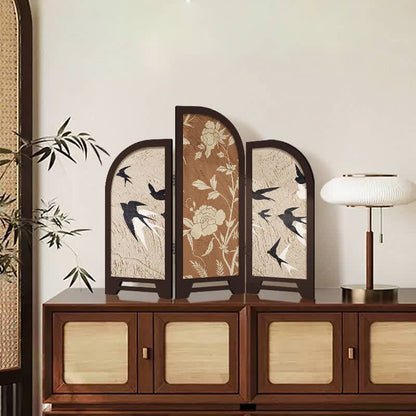 Schermo pieghevole da tavolo, ornamento vintage