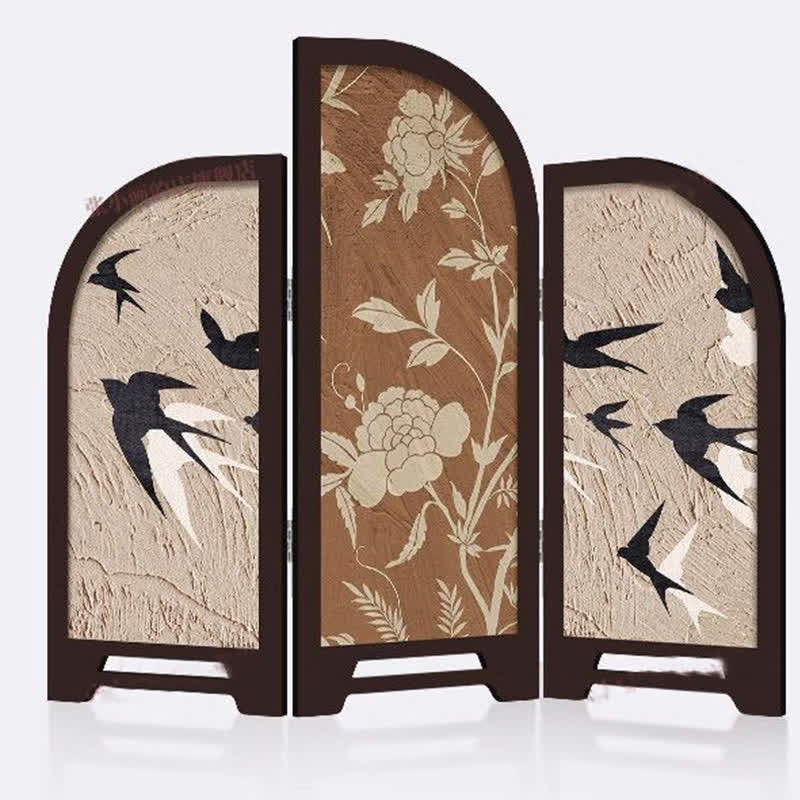 Schermo pieghevole da tavolo, ornamento vintage