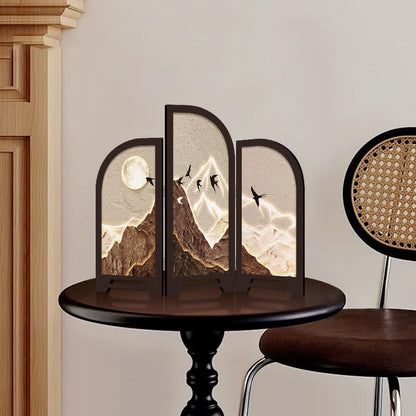 Schermo pieghevole da tavolo, ornamento vintage