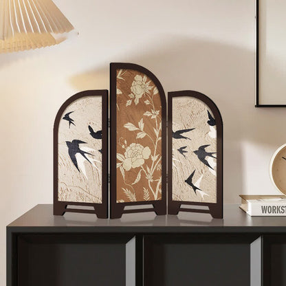 Schermo pieghevole da tavolo, ornamento vintage