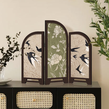 Schermo pieghevole da tavolo, ornamento vintage