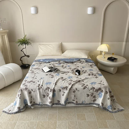 Trapunta comoda con nappe in garza di cotone a quattro strati