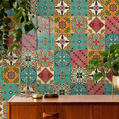 Adesivo per piastrelle paraschizzi marocchino colorato e rimovibile