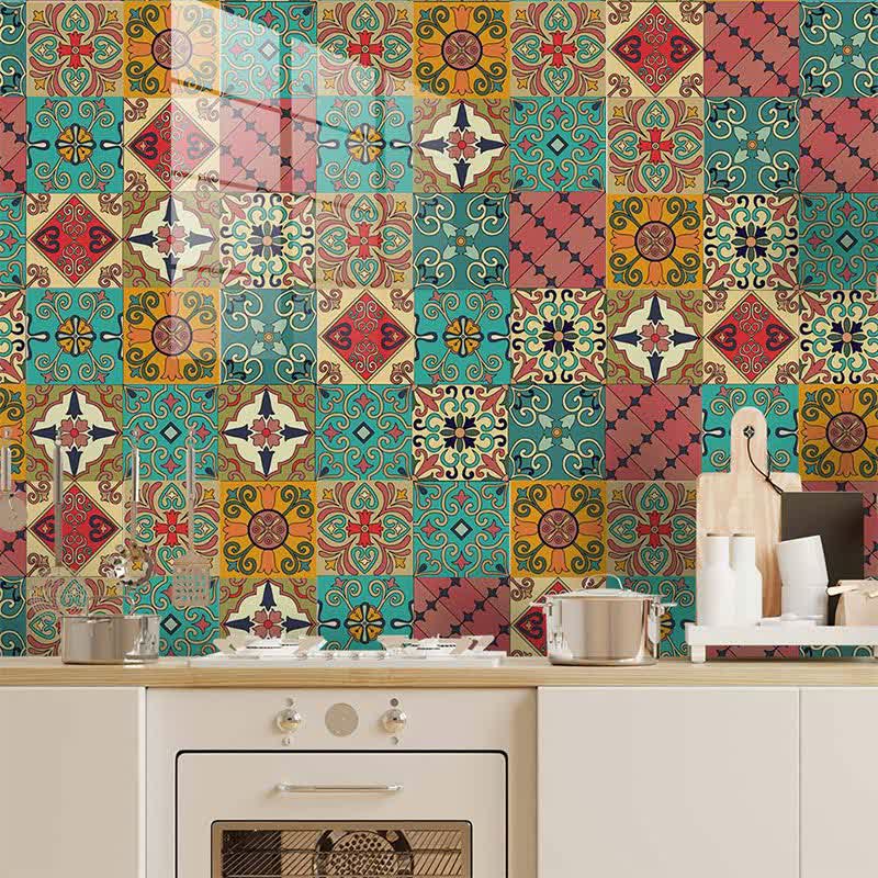 Adesivo per piastrelle paraschizzi marocchino colorato e rimovibile