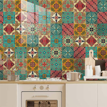 Adesivo per piastrelle paraschizzi marocchino colorato e rimovibile