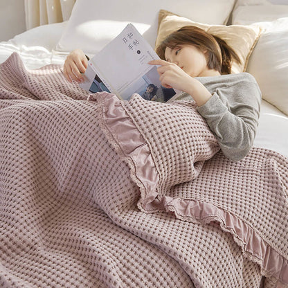 Coperta per divano Ownkoti Waffle Weave, comoda trapunta