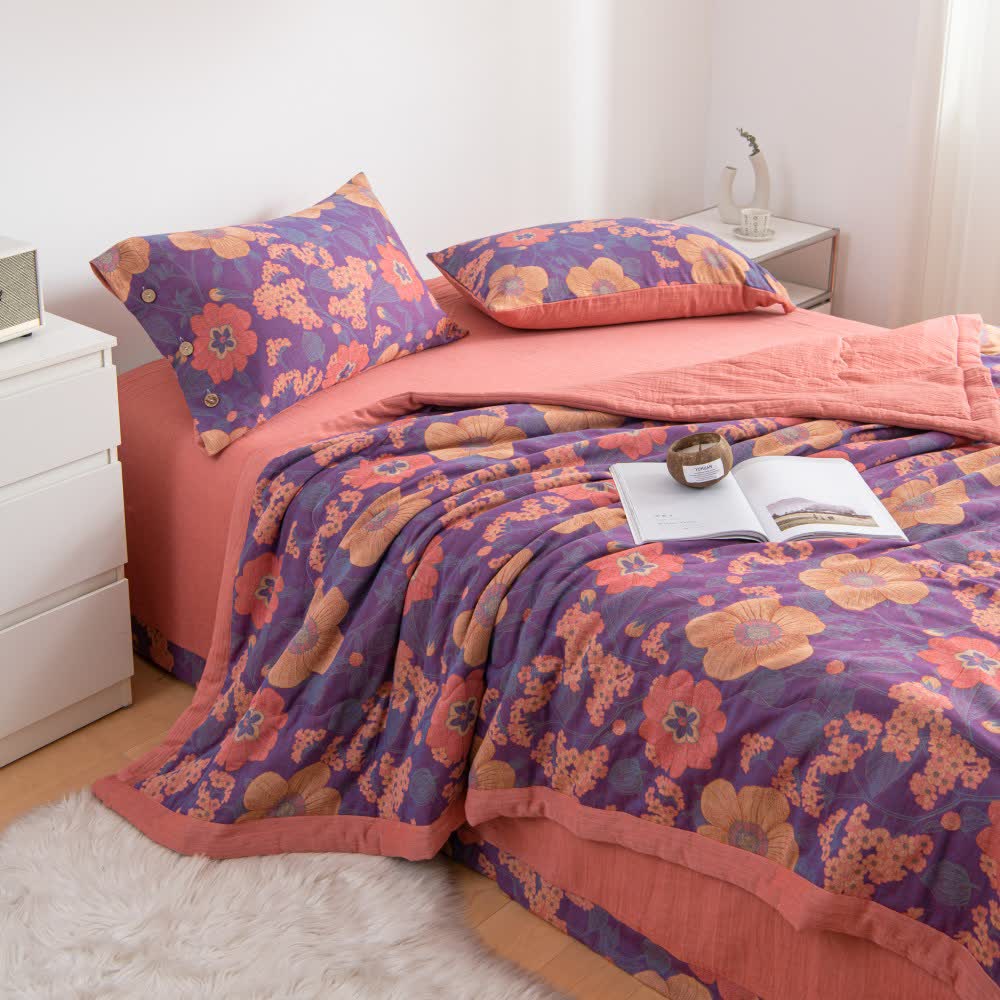 Biancheria da letto leggera in cotone, morbida e traspirante