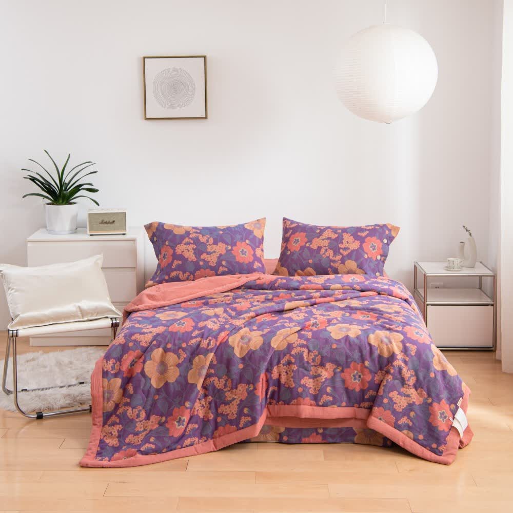 Biancheria da letto leggera in cotone, morbida e traspirante