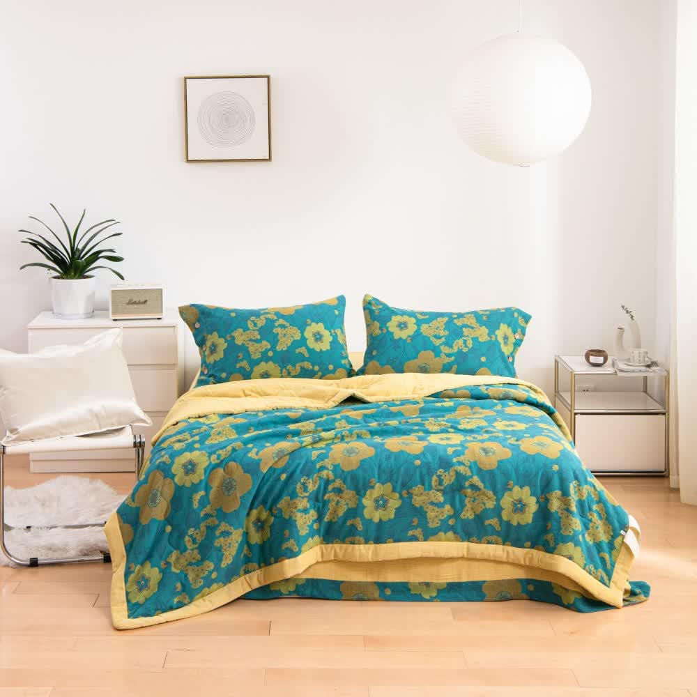 Biancheria da letto leggera in cotone, morbida e traspirante