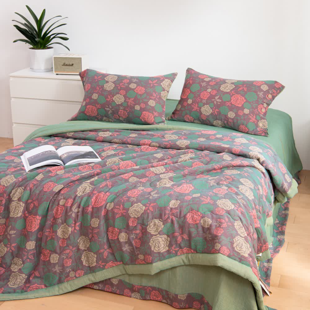 Biancheria da letto in garza di cotone Vintage Rose