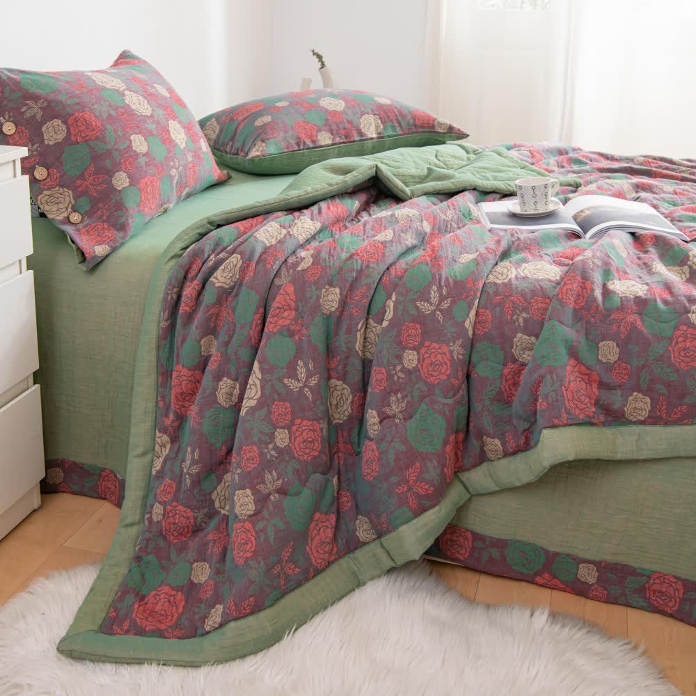 Biancheria da letto in garza di cotone Vintage Rose