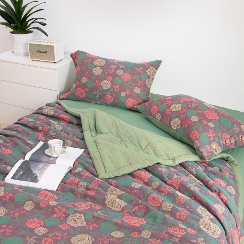 Biancheria da letto in garza di cotone Vintage Rose