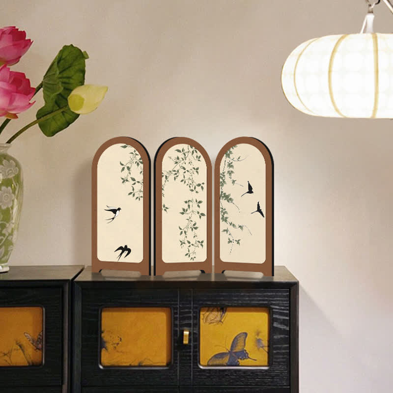 Decorazione pieghevole per la casa a forma di uccello floreale