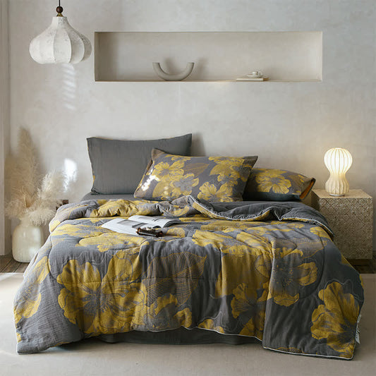 Biancheria da letto traspirante in garza di cotone Blooming Flower