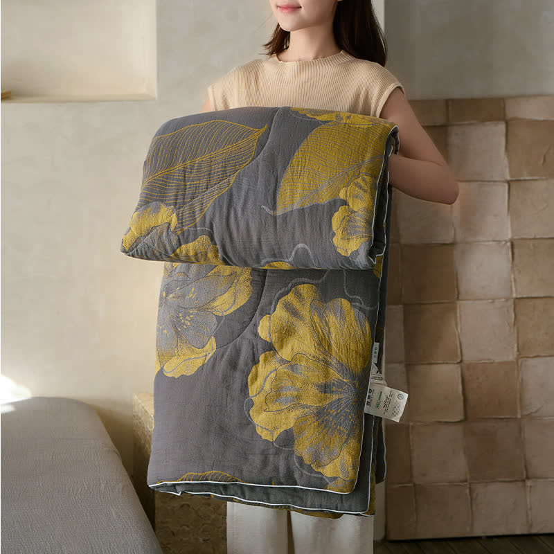 Biancheria da letto traspirante in garza di cotone Blooming Flower