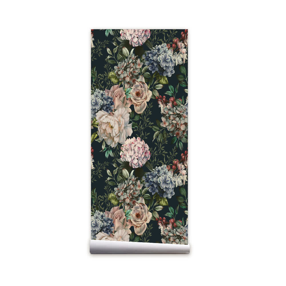 Carta da parati decorativa rimovibile fai da te con motivi floreali retrò