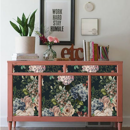 Carta da parati decorativa rimovibile fai da te con motivi floreali retrò