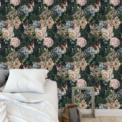 Carta da parati decorativa rimovibile fai da te con motivi floreali retrò