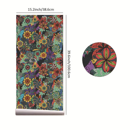 Carta da parati decorativa floreale luminosa rimovibile fai da te