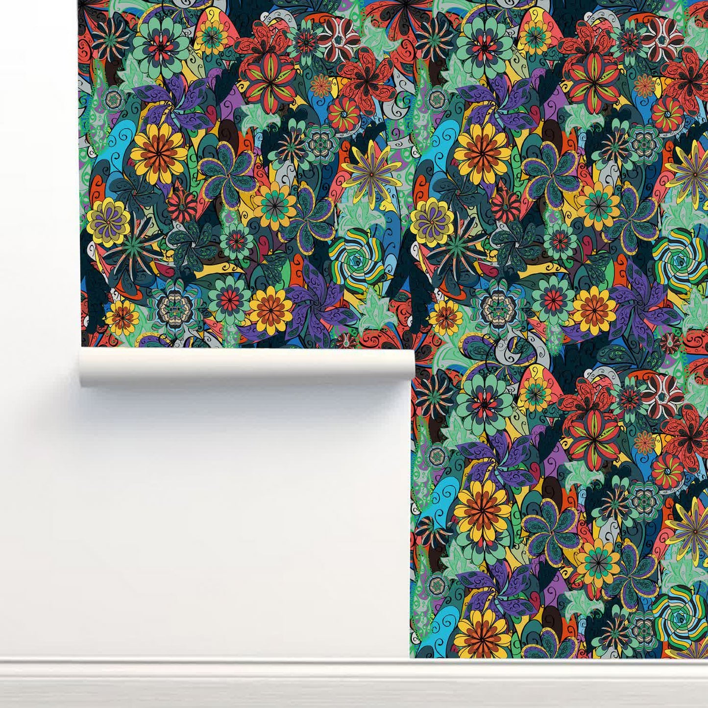 Carta da parati decorativa floreale luminosa rimovibile fai da te
