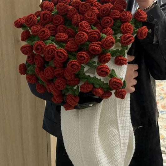 Bouquet di rose all'uncinetto fatto a mano