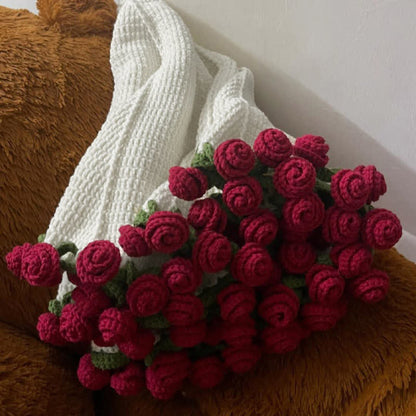 Bouquet di rose all'uncinetto fatto a mano