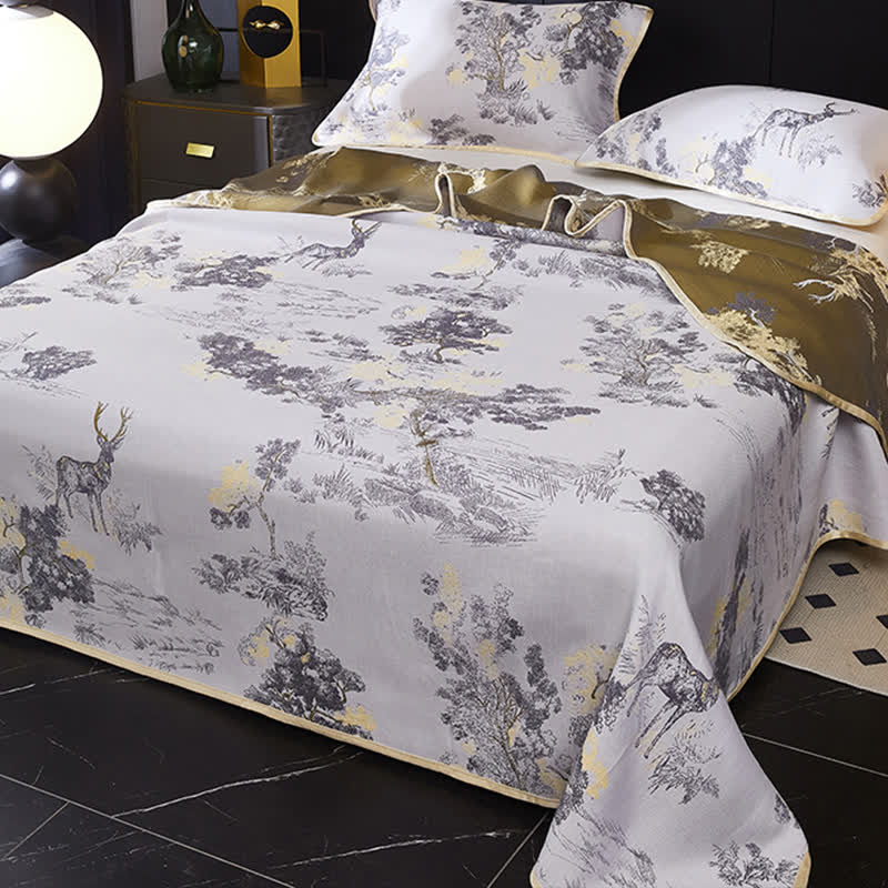 Copriletto reversibile rinfrescante Jacquard Landscape