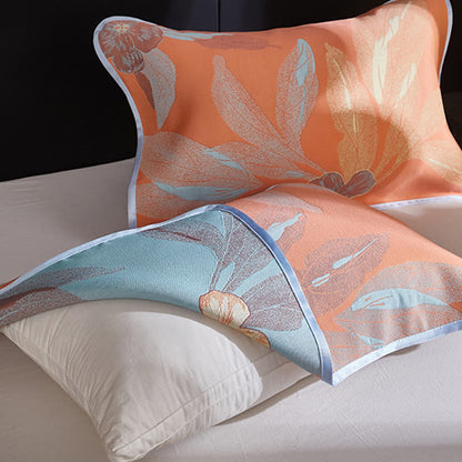 Copriletto traspirante reversibile Jacquard Leaf