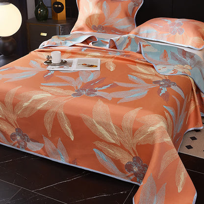 Copriletto traspirante reversibile Jacquard Leaf