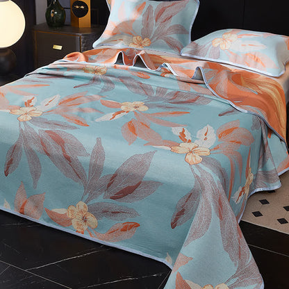 Copriletto traspirante reversibile Jacquard Leaf
