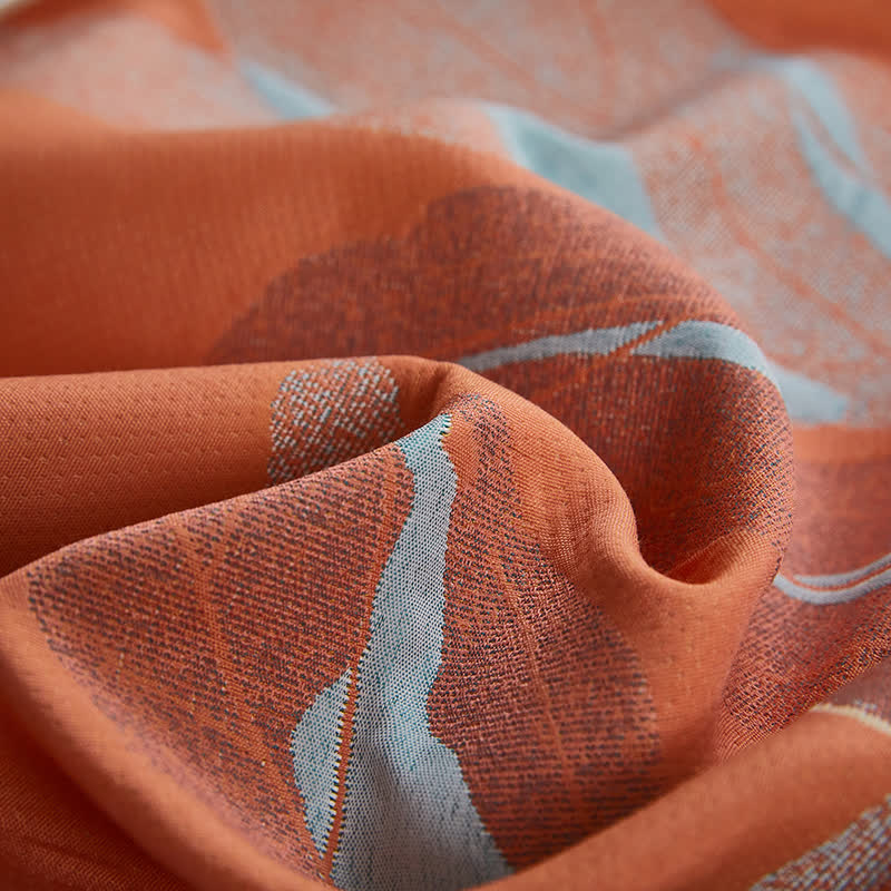 Copriletto traspirante reversibile Jacquard Leaf