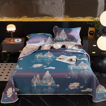Copriletto reversibile morbido e rinfrescante vintage in jacquard