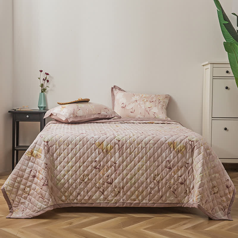 Biancheria da letto trapuntata floreale in fibra di Lyocell