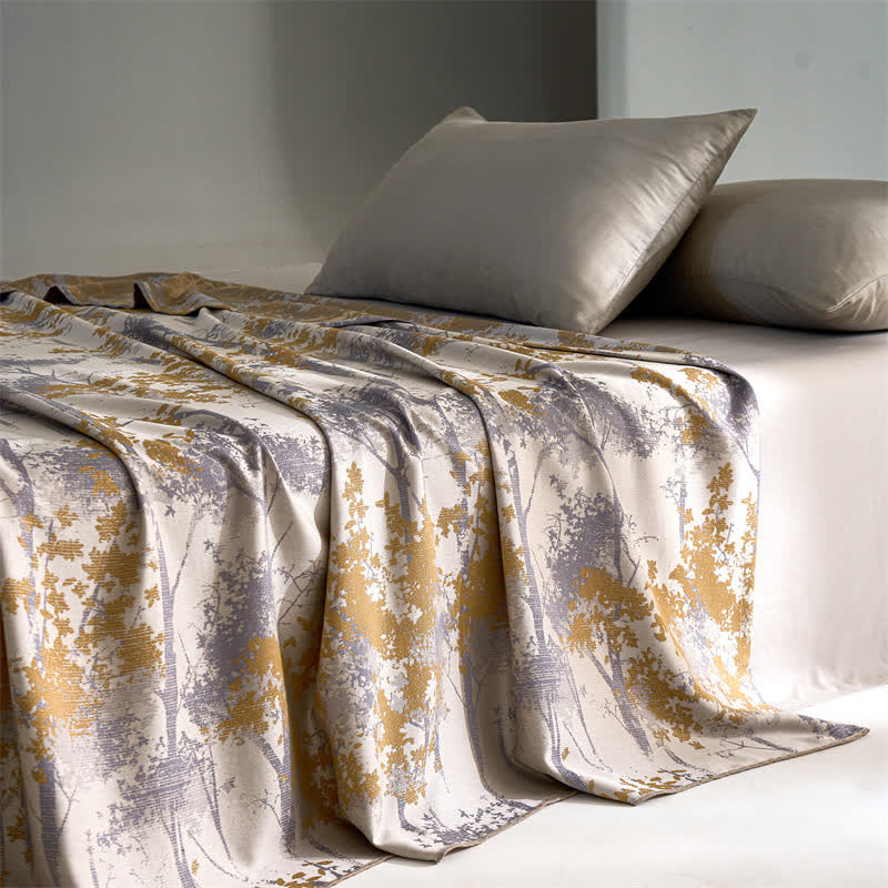 Trapunta comoda in stile foresta in jacquard in fibra di lyocell