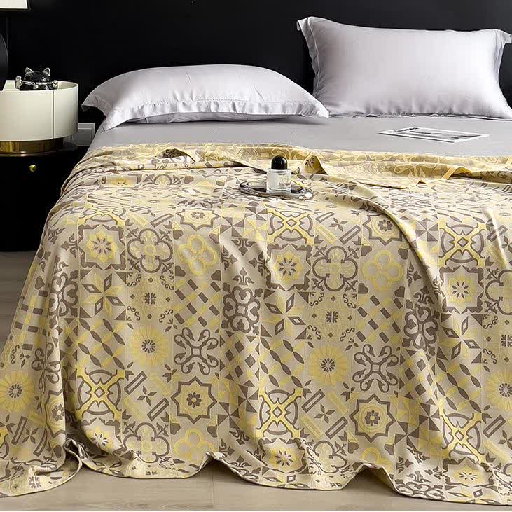 Trapunta leggera vintage in jacquard di fibra di bambù