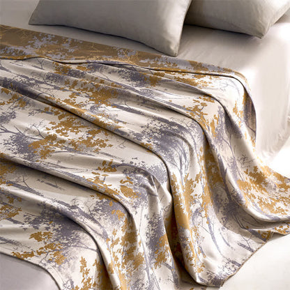 Trapunta comoda in stile foresta in jacquard in fibra di lyocell