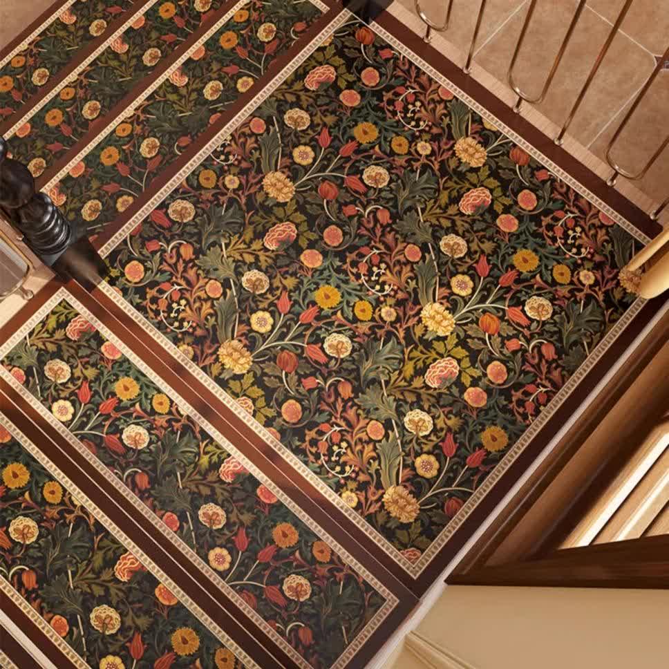 Gradini per scale antiscivolo tagliabili vintage floreali in fango diatomeico