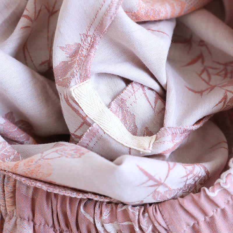 Pigiama vintage in cotone di bambù con stampa floreale