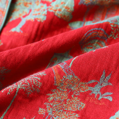 Completo da salotto in cotone jacquard a doppio filato con motivo ad albero