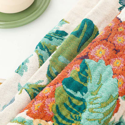 Trapunta reversibile con nappe in garza multistrato in cotone floreale