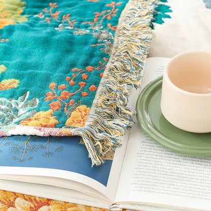 Trapunta reversibile con nappe in garza multistrato in cotone floreale