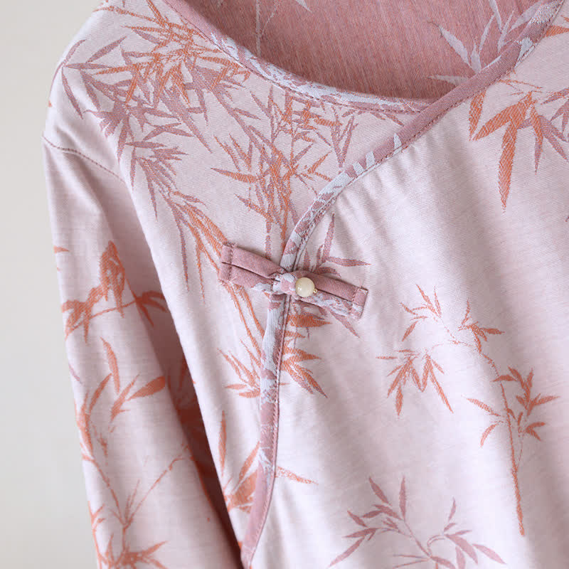 Camicia da notte vintage in garza di cotone e bambù jacquard