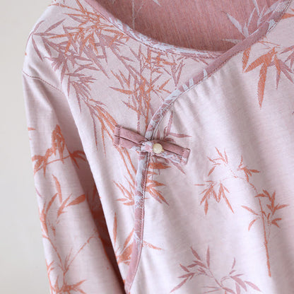 Camicia da notte vintage in garza di cotone e bambù jacquard