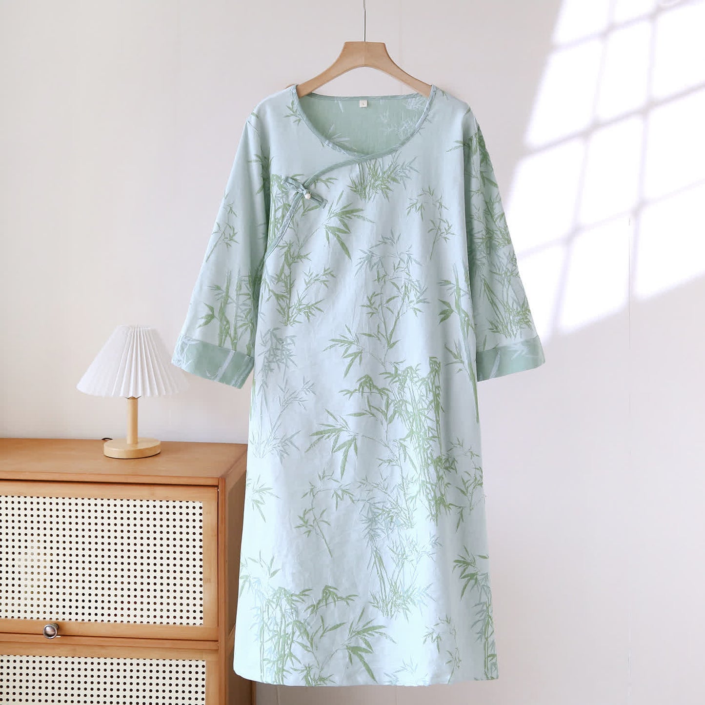 Camicia da notte vintage in garza di cotone e bambù jacquard