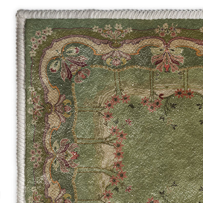 Tappeto antiscivolo per interni ed esterni in stile floreale vintage